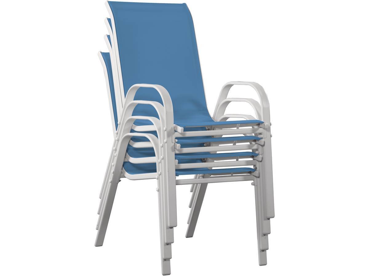 Fauteuil Jardin Textilène "cordoba" - Phoenix - Bleu - Lot De 4 -habitat Et Jardin - Imagen 4