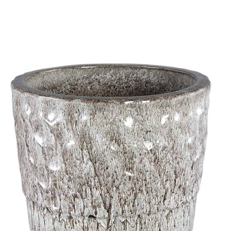 Trio de Grands Vases en Céramique Texturée Gris 40x68cm - Image 3