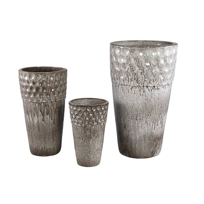 Vase en céramique argenté 23 x 23.5 cm