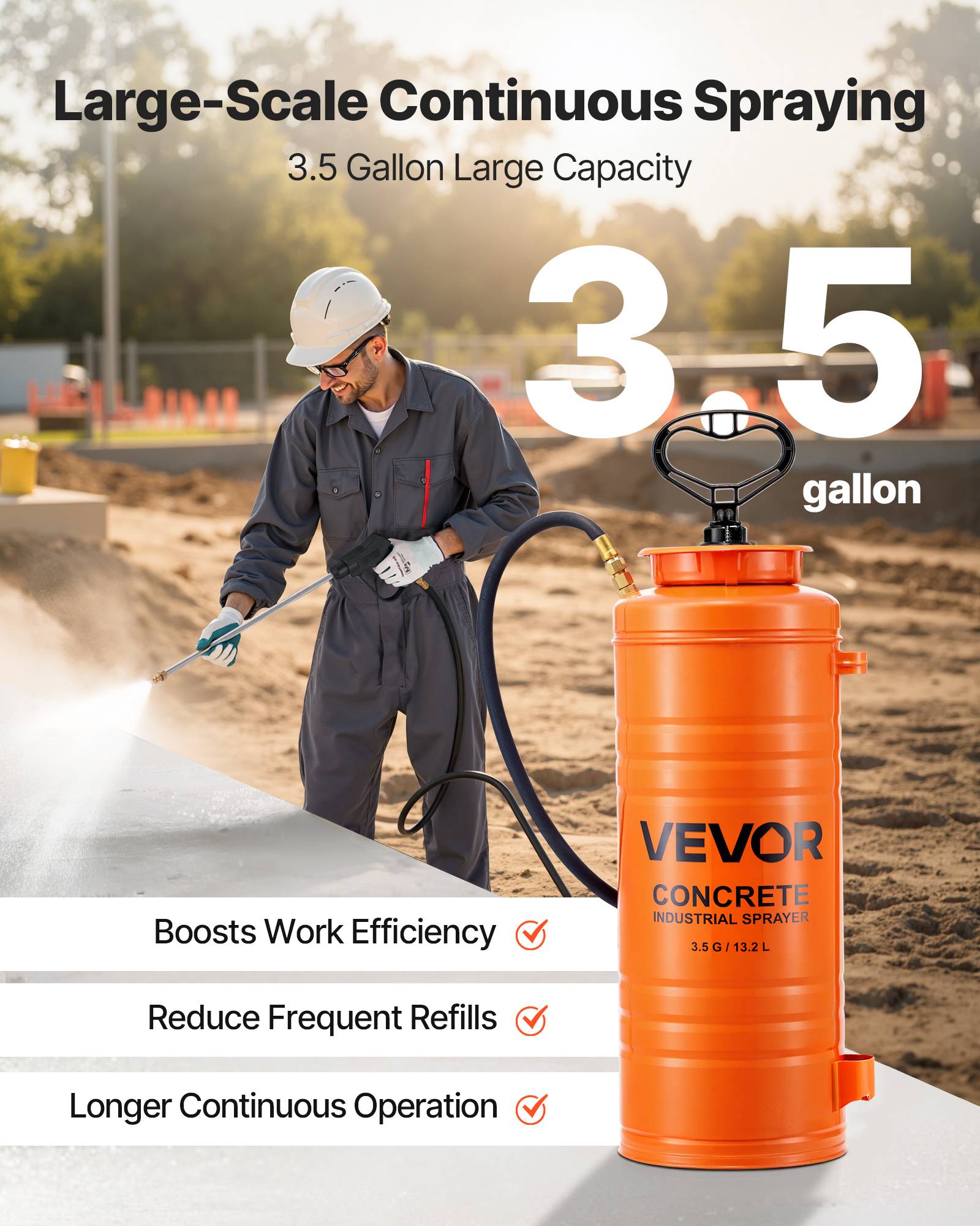 Vevor - VEVOR Pulvérisateur Acier Inoxydable Industriel Capacité Env. 13,2 L 25-60 PSI - Image 4