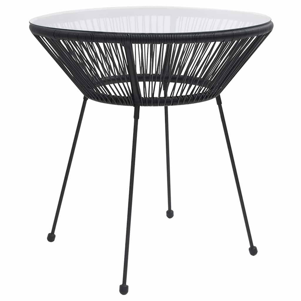 Vidaxl - Ensemble à dîner d'extérieur 3 pcs-Salons de jardin Rotin PVC Noir - Image 4