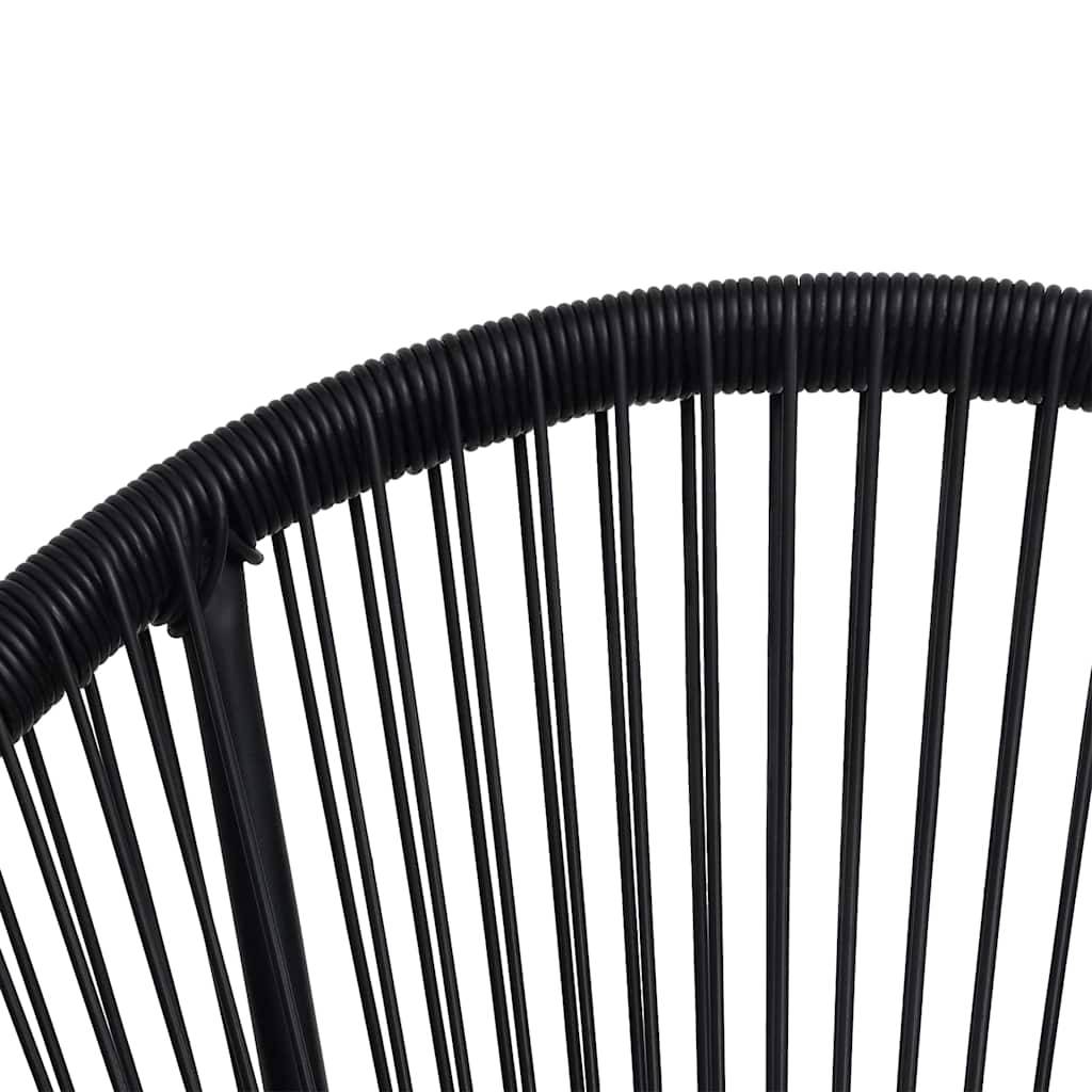 Vidaxl - Ensemble à dîner d'extérieur 3 pcs-Salons de jardin Rotin PVC Noir - Image 8