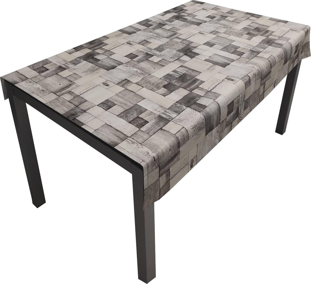 Nappe Composition PVC Base Polyester Anti-taches Bois Taille 140X220 CM - Image 1