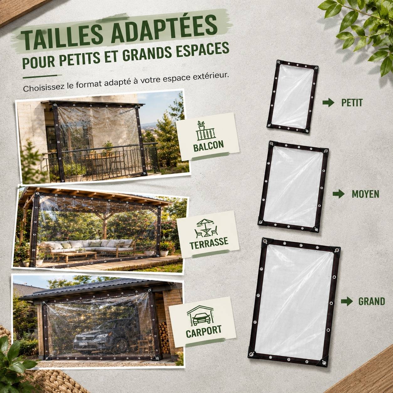 Bâche Extérieure Transparente Oeillets Imperméable Anti Pluie Jardin - Image 5