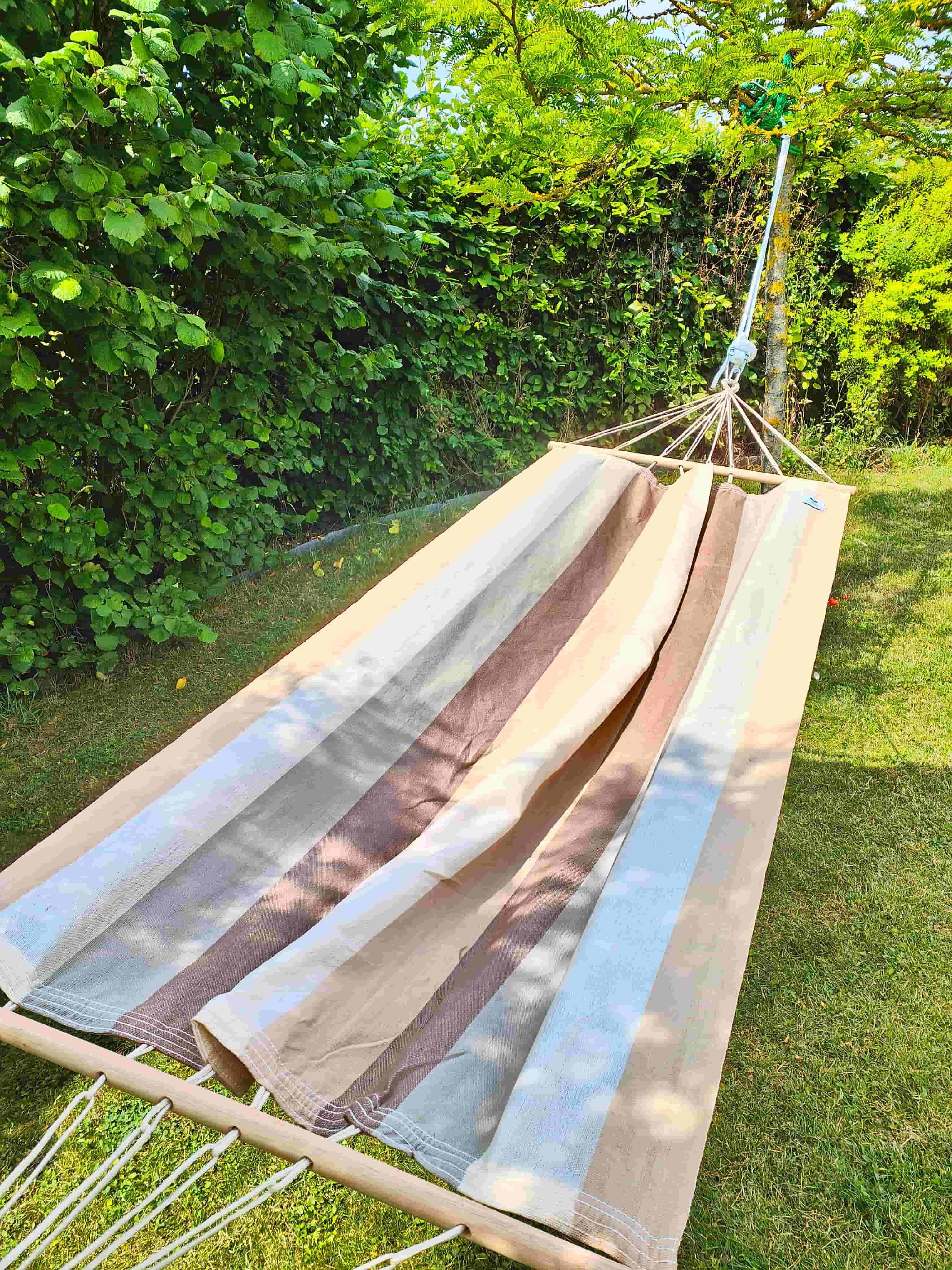 Jobek - Hamac KOLOR 300x100 cm en Polypropylène Cafezinho Moka certifié FSC 100% JOBEK - Imagen 3