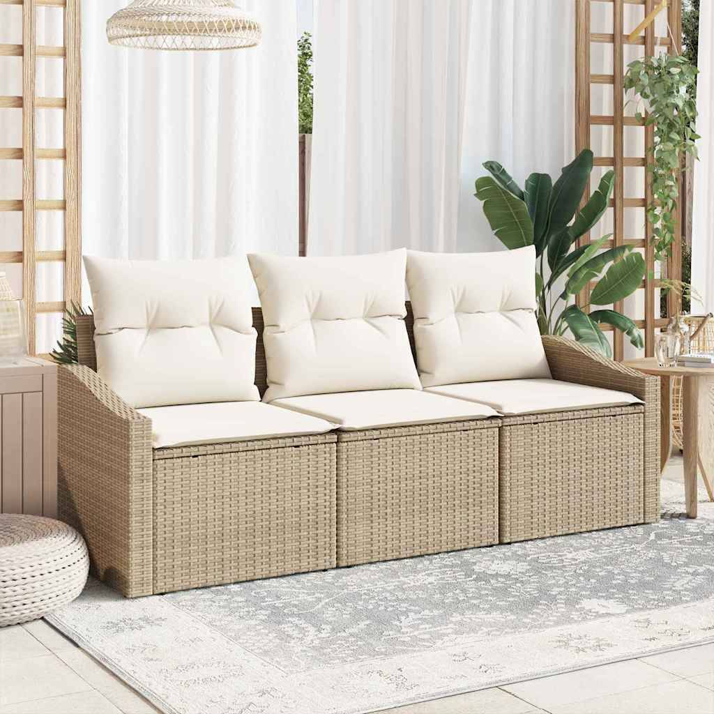 Vidaxl - Ensemble de Canapés 3 pcs-Salons de jardin Beige polyrotin 830102 - Image 1