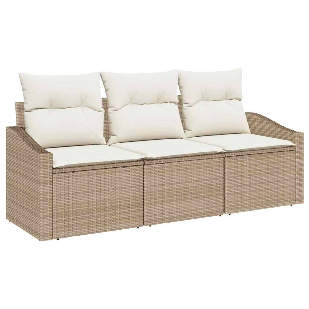 Vidaxl - Ensemble de Canapés 3 pcs-Salons de jardin Beige polyrotin 830102 - Image 2