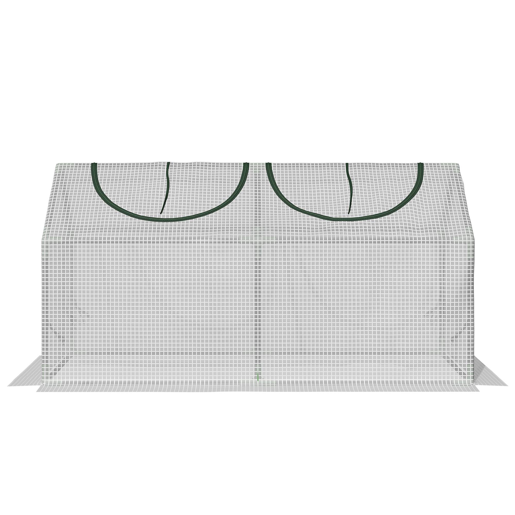 Sans Marque - Serre extérieur 120x60x60 cm 2 fenêtres enroulables bâche PE 140g/m² acier UV plantes légumes translucide - Image 2