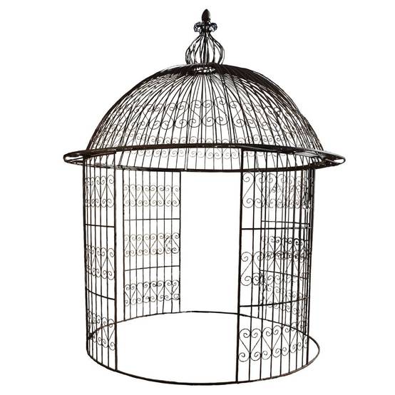 Gloriette gazebo tonnelle kiosque abri jardin fer marron 300x368 cm Chemin de campagne - Image 1