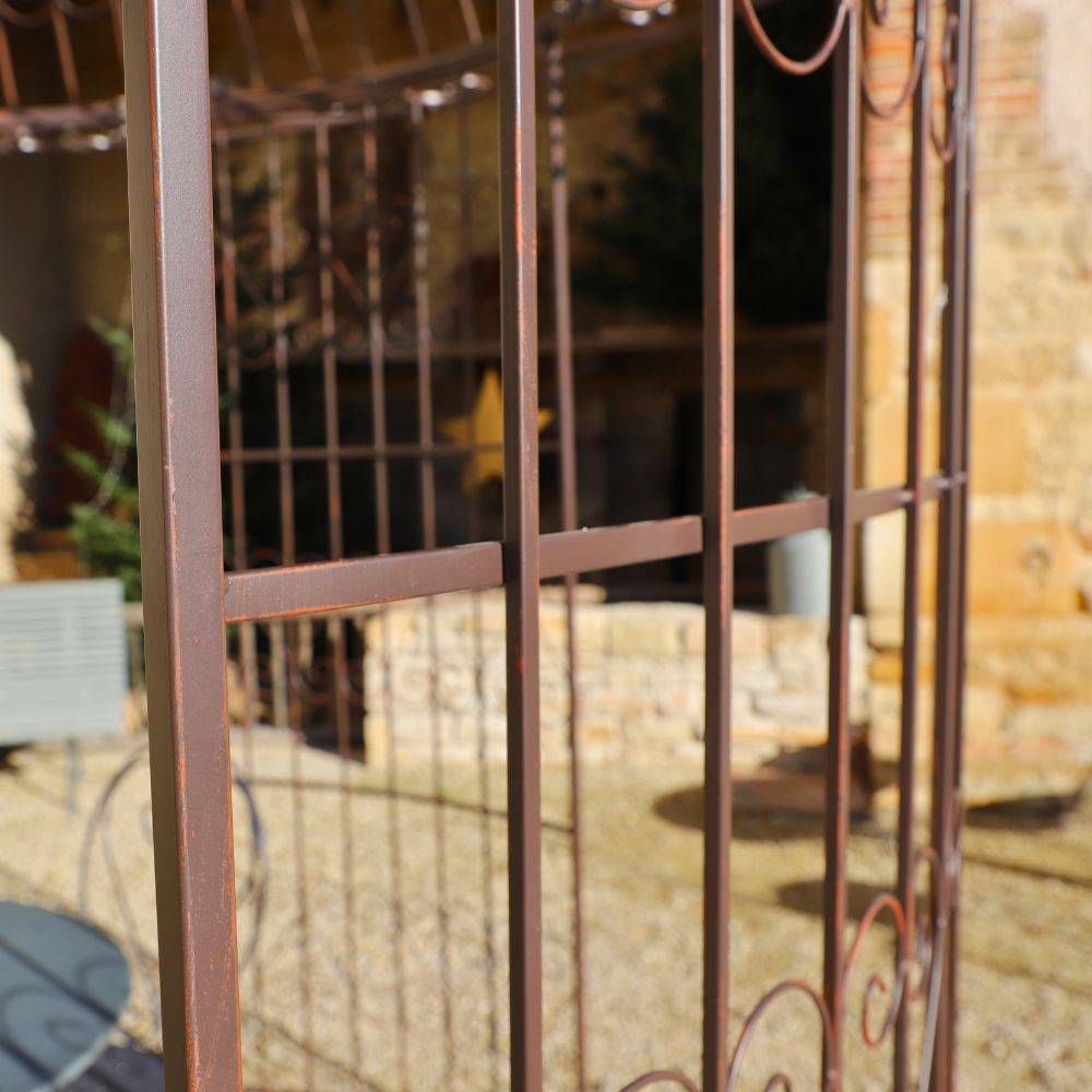 Gloriette gazebo tonnelle kiosque abri jardin fer marron 300x368 cm Chemin de campagne - Image 7