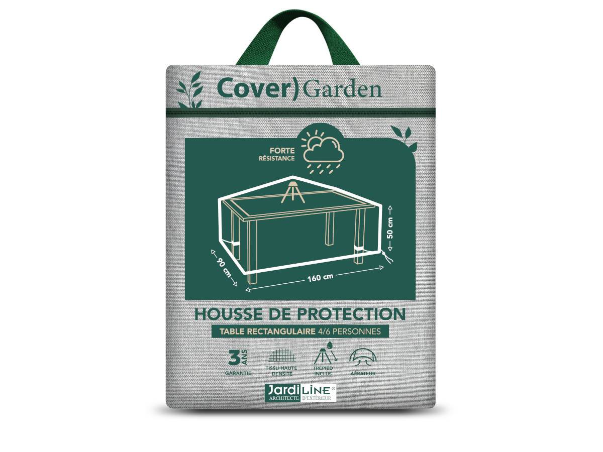 Housse de protection Cover Garden pour table de jardin rectangulaire 4-6 personnes - 160 x 90 x 50 cm - Jardiline - Image 2