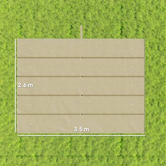 Toile de rechange tonnelle polyester jardin terrasse toit rétractable 350x260cm beige - ComfortXL Outdoor Living - Image 5