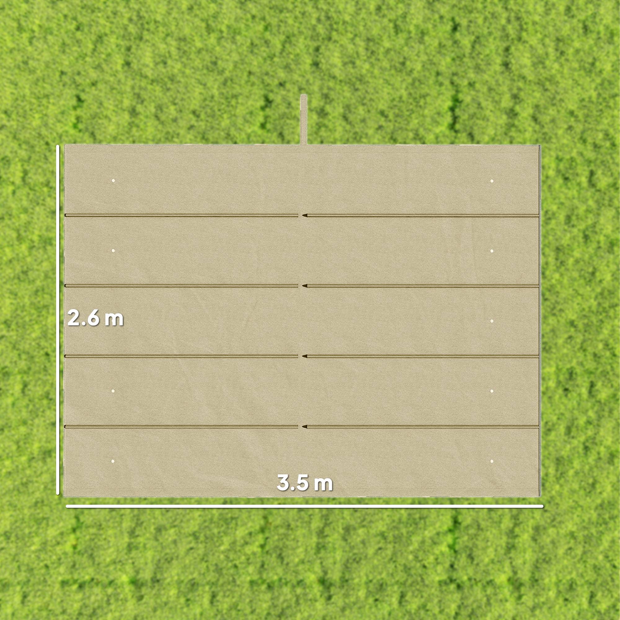 Toile de rechange tonnelle polyester jardin terrasse toit rétractable 350x260cm beige - ComfortXL Outdoor Living - Image 5