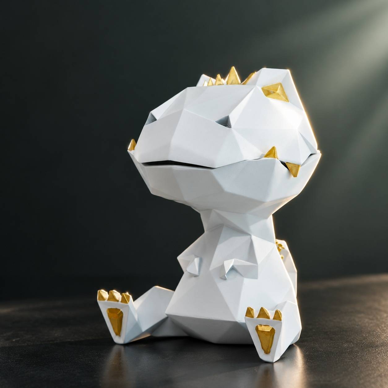 Boîte à Bonbon Rangement Déco Dinosaure Blanc Polyrésine Multifonctionnel pour Maison Bureau - Image 8