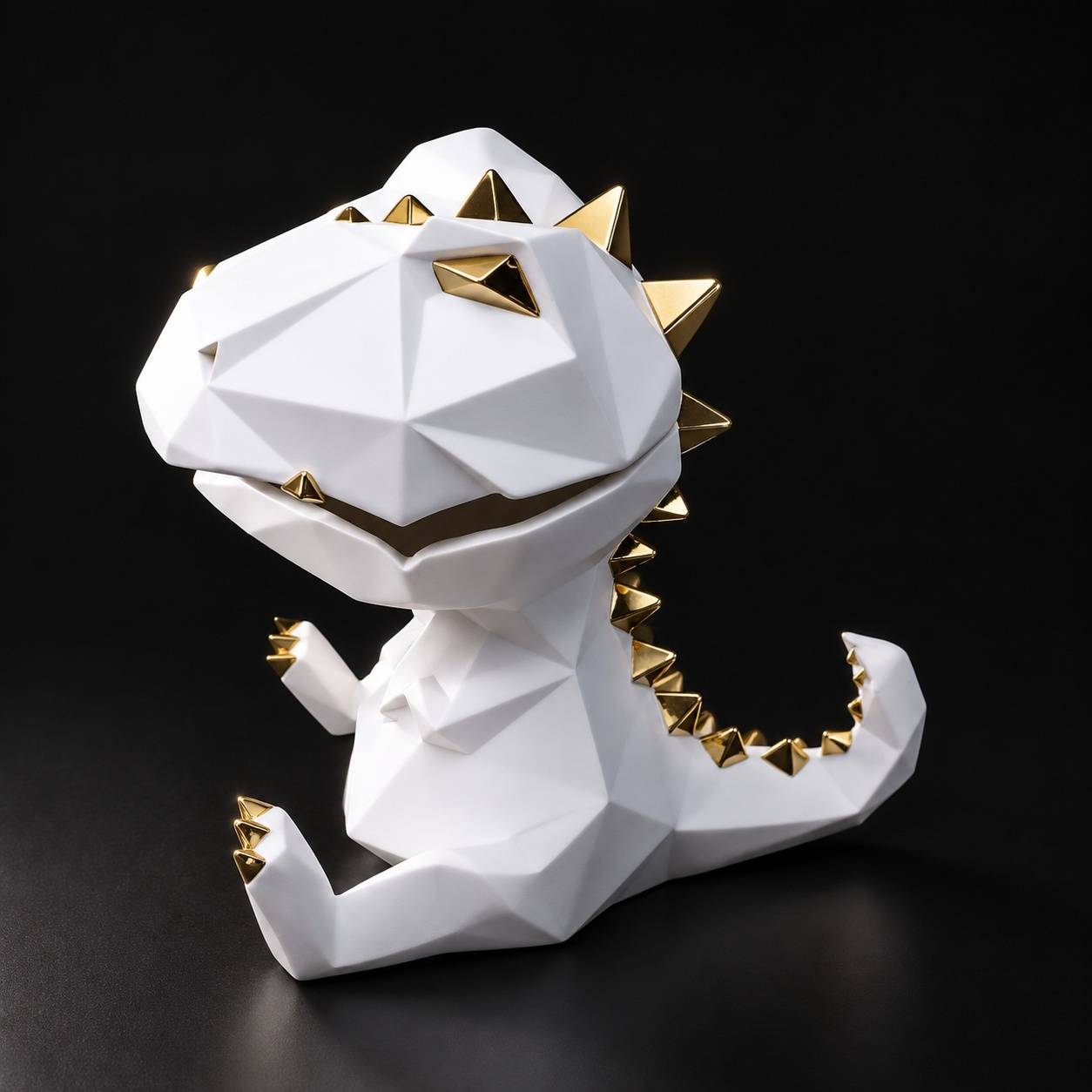 Boîte à Bonbon Rangement Déco Dinosaure Blanc Polyrésine Multifonctionnel pour Maison Bureau - Image 5