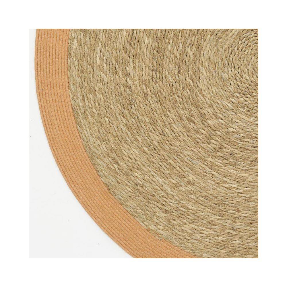 Aubry Gaspard - Tapis en jonc 120 cm naturel bordure colorée - Imagen 2