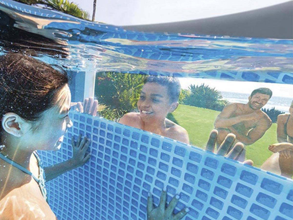 Kit piscine tubulaire Intex Prism Frame Clear Window ronde 4,88 x 1,22 m + Kit d'entretien + 6 cartouches de filtration - Image 4