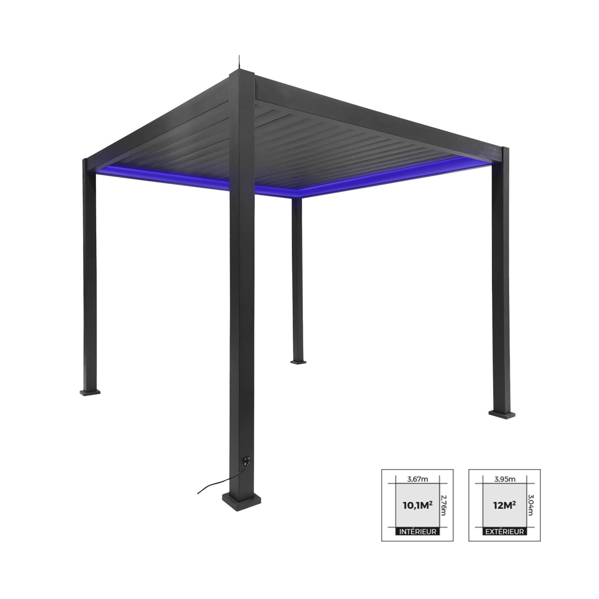 sweeek - Pergola Bioclimatique électrique 3x3m anthracite. aluminium. à lames orientables avec éclairage LED | sweeek - Image 2