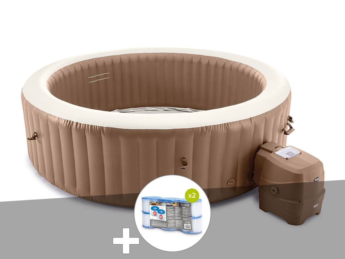 Kit spa gonflable Intex PureSpa Sahara rond Bulles 8 places + 12 filtres - Imagen 1
