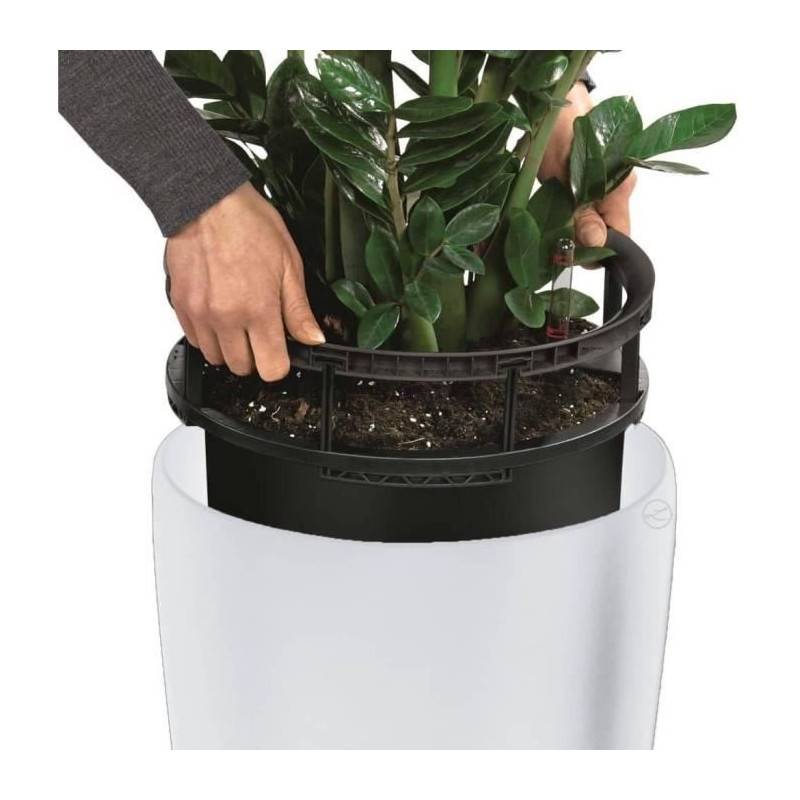Lechuza - Pot De Fleur Lechuza Rondo Premium 40 - Kit Complet, Blanc Brillant - Imagen 5