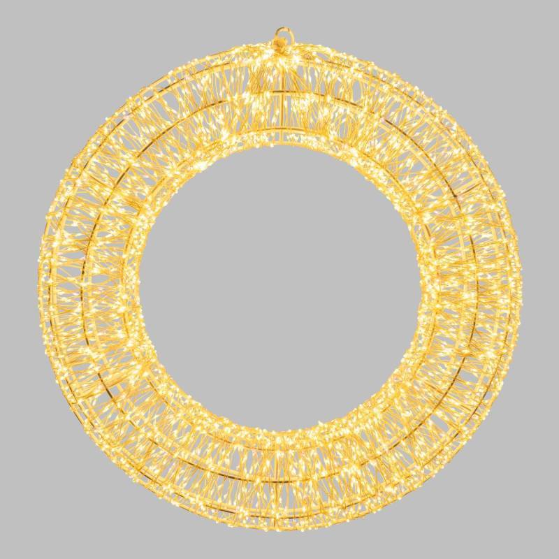Lotti - Couronne lumineuse 3D Ø55cm fil Métal argenté 3000 Micro-LED blanc chaud Flash Diamond Lotti - Imagen 3