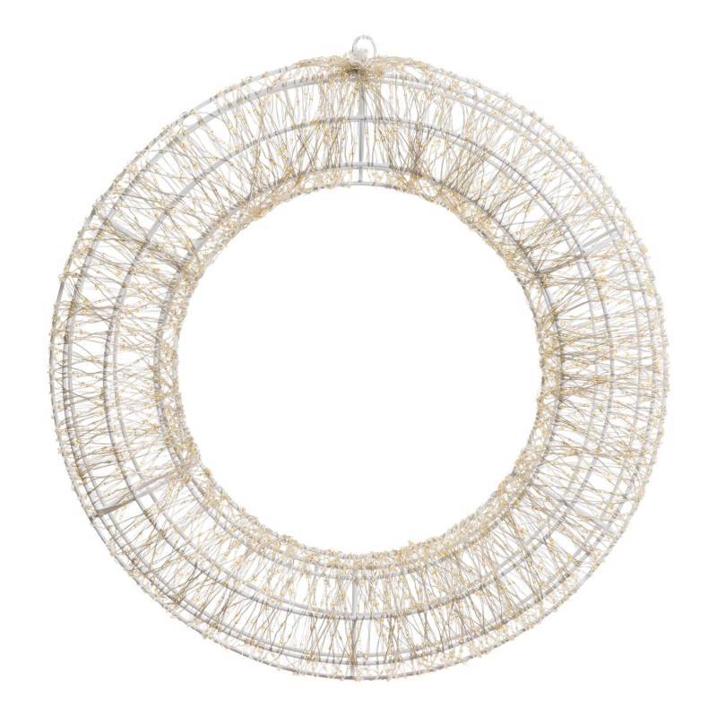 Lotti - Couronne lumineuse 3D Ø55cm fil Métal argenté 3000 Micro-LED blanc chaud Flash Diamond Lotti - Imagen 2