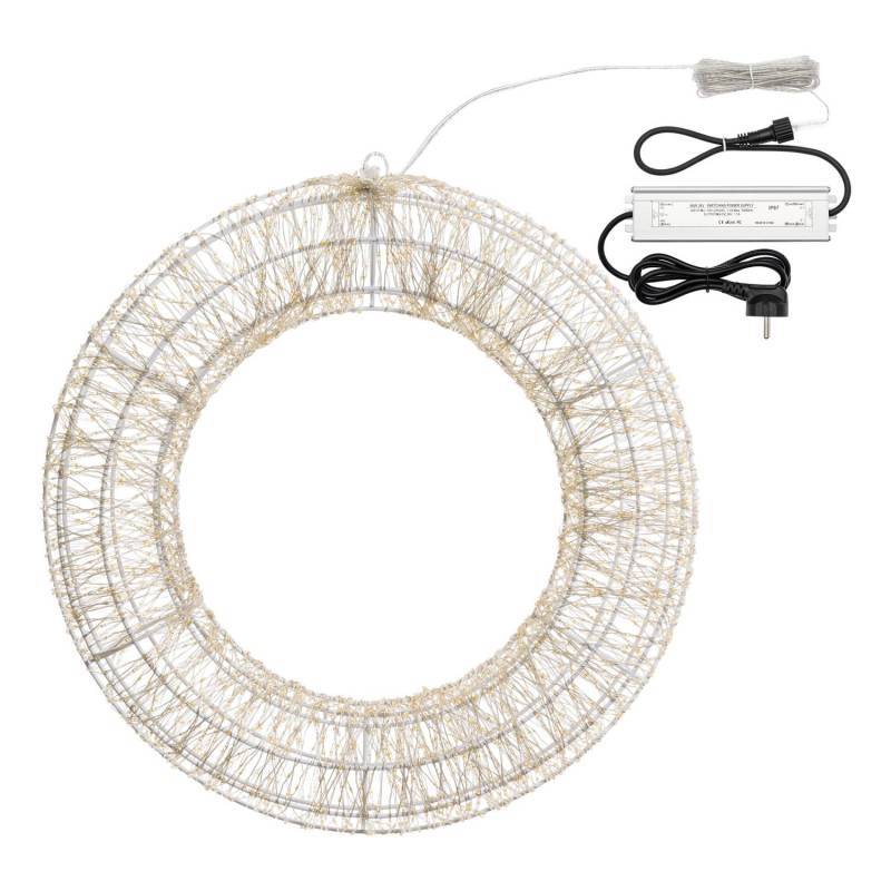 Lotti - Couronne lumineuse 3D Ø55cm fil Métal argenté 3000 Micro-LED blanc chaud Flash Diamond Lotti - Imagen 4