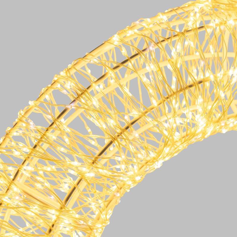 Lotti - Couronne lumineuse 3D Ø55cm fil Métal argenté 3000 Micro-LED blanc chaud Flash Diamond Lotti - Imagen 6