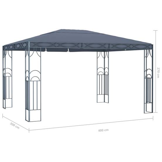 ComfortXL - Tonnelle de Jardin Acier Toile Imperméable PA Abri Solaire pour Terrasse Anthracite 4x3 m – ComfortXL Outdoor Living - Image 5