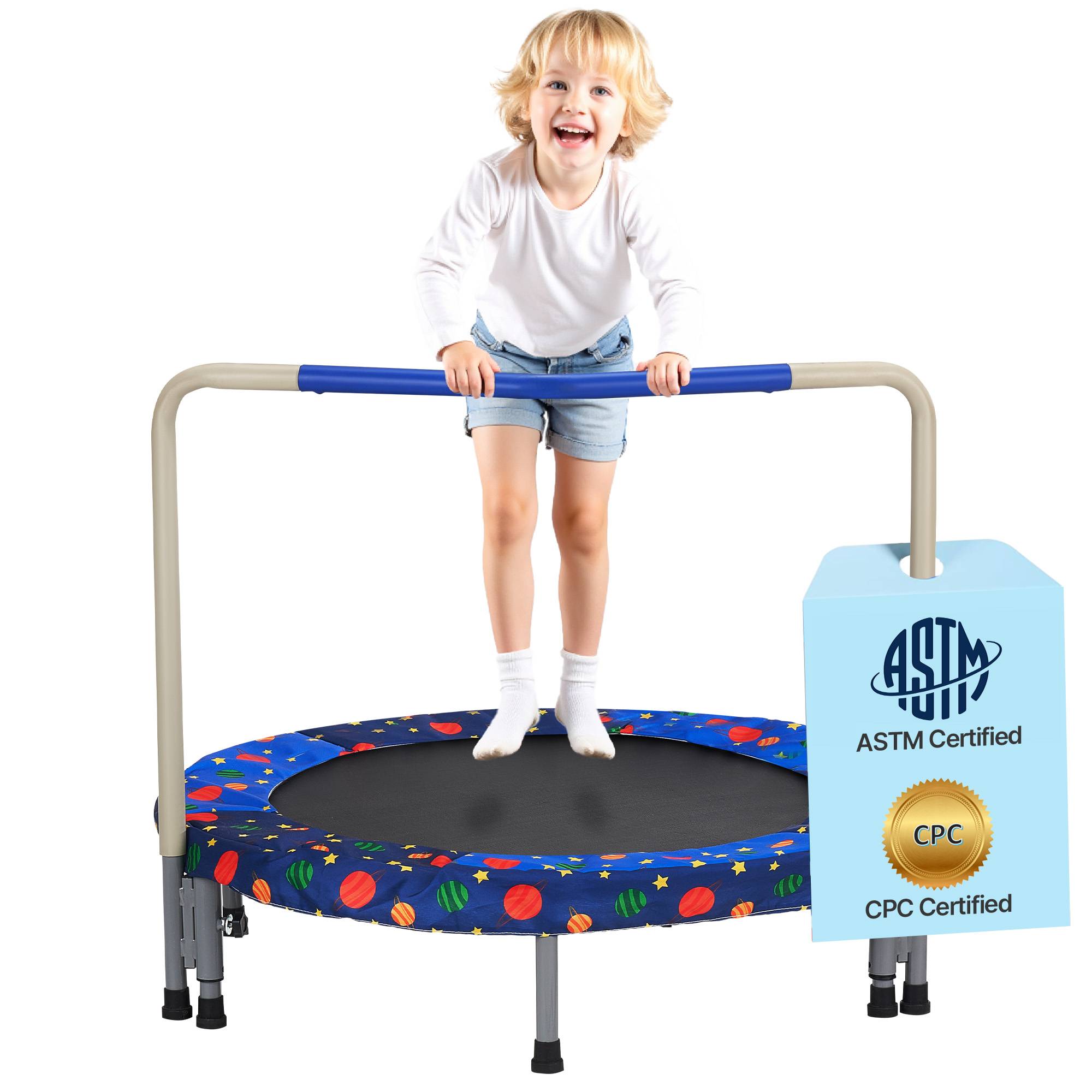 Vevor - VEVOR Trampoline pliable pour enfants 955x750 mm, mini trampoline intérieur/extérieur, poignée, bleu, 3 ans et + - Image 1