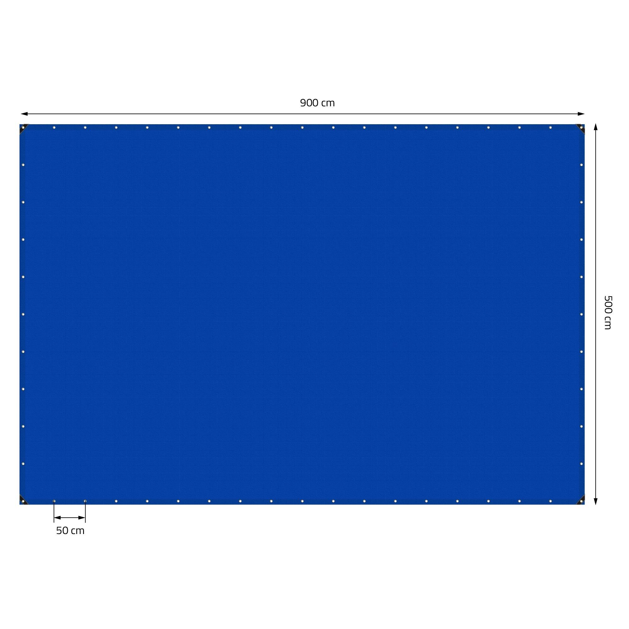 Ecd-Germany - Bâche de Protection Premium avec Œillets + 10 Crochets, 5x9m 45m², 650g/m², Bleu, Tissu PVC, Indéchirable, Imperméable - Imagen 5