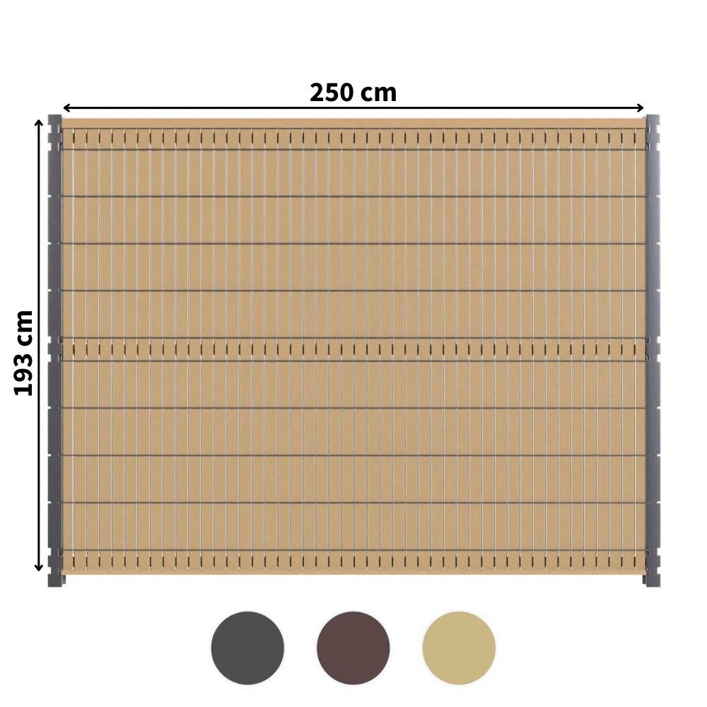 Decklinea - Kit Occultation Composite - L2,5 x H1,93m - Couleur : Beige - Haute Resistance - Occultant Pour Grillage Rigide