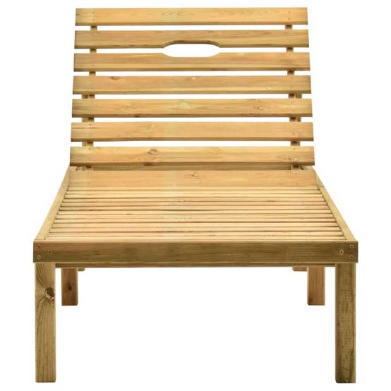 Helloshop26 - Transat chaise longue bain de soleil lit de jardin terrasse meuble d'extérieur bois de pin imprégné - Imagen 2