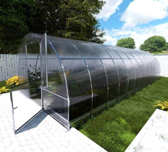 Serre KLASIKA EASY 3 x 8 m (24 m²), 6 mm avec revêtement en polycarbonate - Image 1