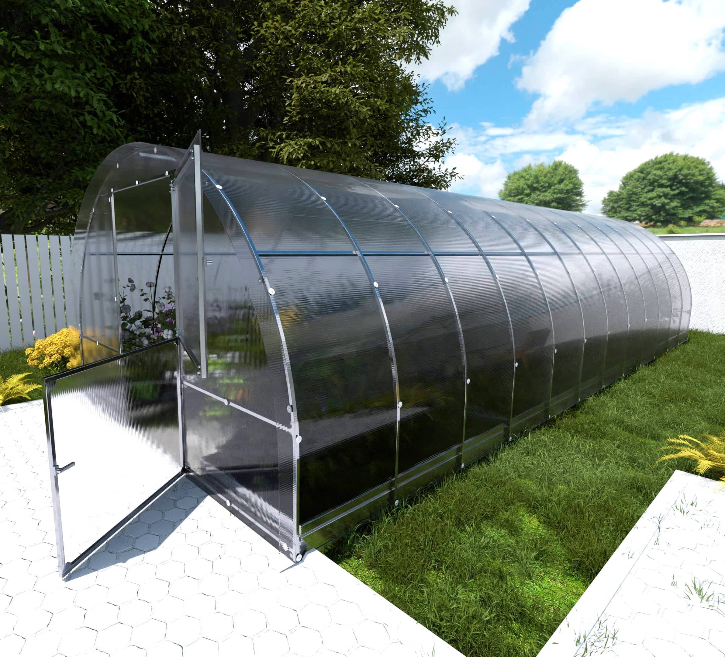 Serre KLASIKA EASY 3 x 8 m (24 m²), 6 mm avec revêtement en polycarbonate - Image 1