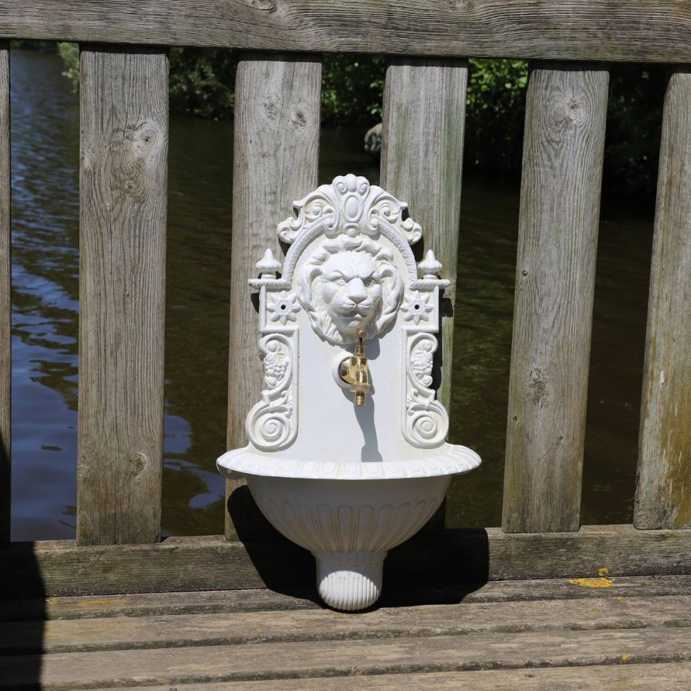 Chemin De Campagne - Fontaine Murale de jardin blanche 60 x 37 x 20 cm Chemin de campagne - Imagen 4