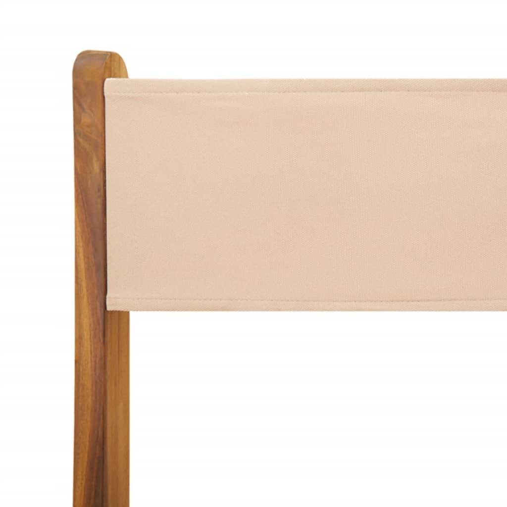 Salon de Jardin Bistro 2 Personnes Bois d'Acacia Pliable et Tissu pour Extérieur Beige 3 pcs – ComfortXL Outdoor Living - Image 9