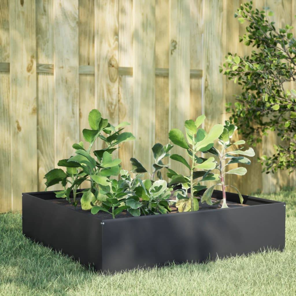 PANGIVO - Lit surélevé jardin acier anthracite 100 x 100 x 25 cm - PANGIVO - Image 1