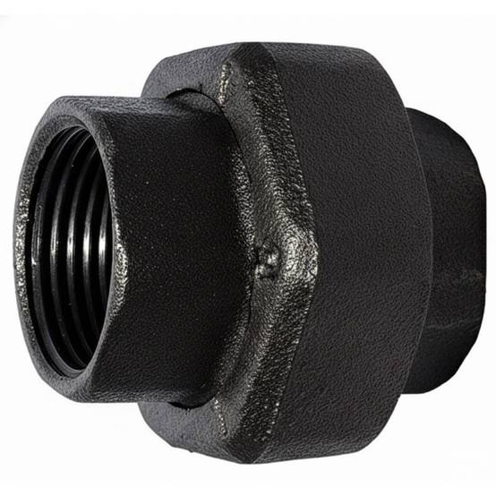 Raccord Union à Portée Conique Femelle-Femelle en Fonte Malléable à Cœur Noir - 3/4'' - Image 1