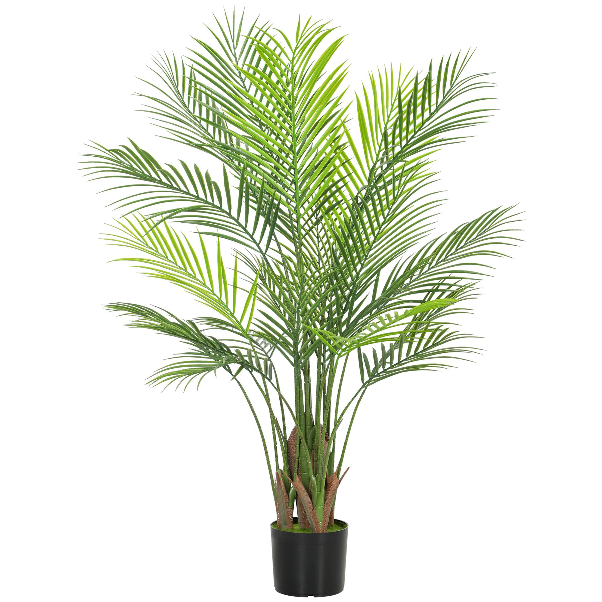 Palmier Areca artificiel plastique intérieur extérieur sans entretien 120cm vert - ComfortXL Outdoor Living - Image 2