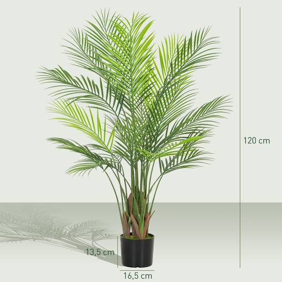 Palmier Areca artificiel plastique intérieur extérieur sans entretien 120cm vert - ComfortXL Outdoor Living - Image 5