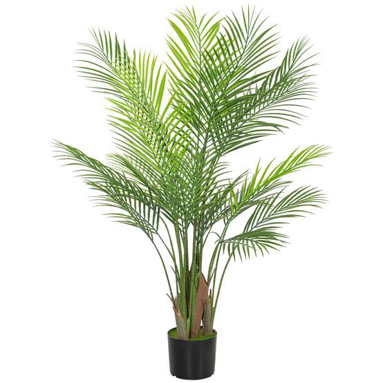 Palmier Areca artificiel plastique intérieur extérieur sans entretien 120cm vert - ComfortXL Outdoor Living - Image 1