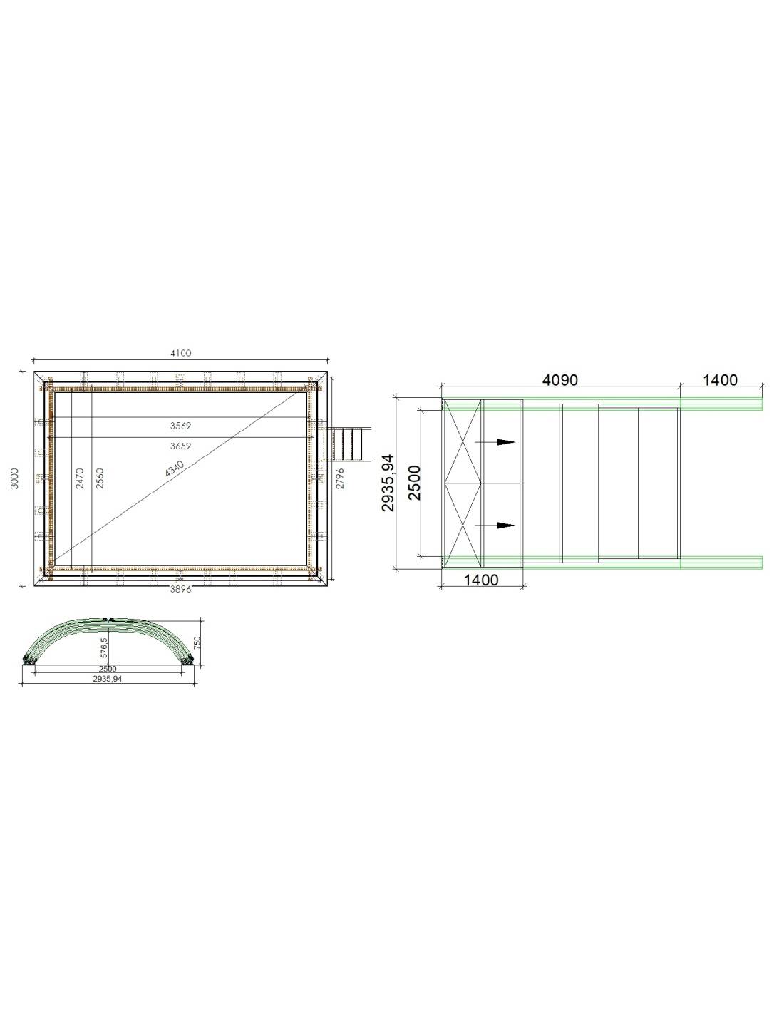 Altanka - Abri de piscine Horizon pour les modèles 4,10x3 m - BAS85, BAS785 - polycarbonate massif 3 mm - Couleur Ral7016 Graphite - ECO214 - Imagen 2
