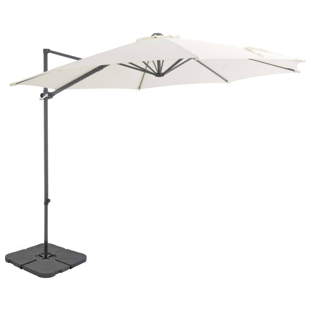 Helloshop26 - Parasol avec base portable 3 m diamètre sable - Imagen 1