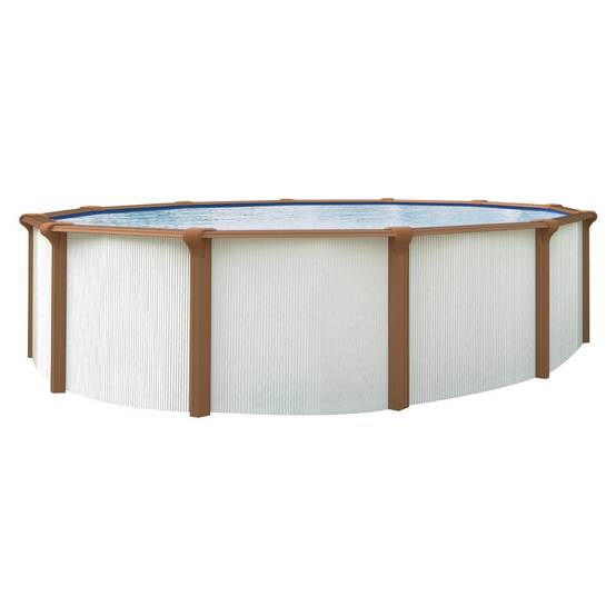 Piscine hors sol acier ronde Ø 3,05 x 1,20 m blanc et marron BAYONNE - Image 1