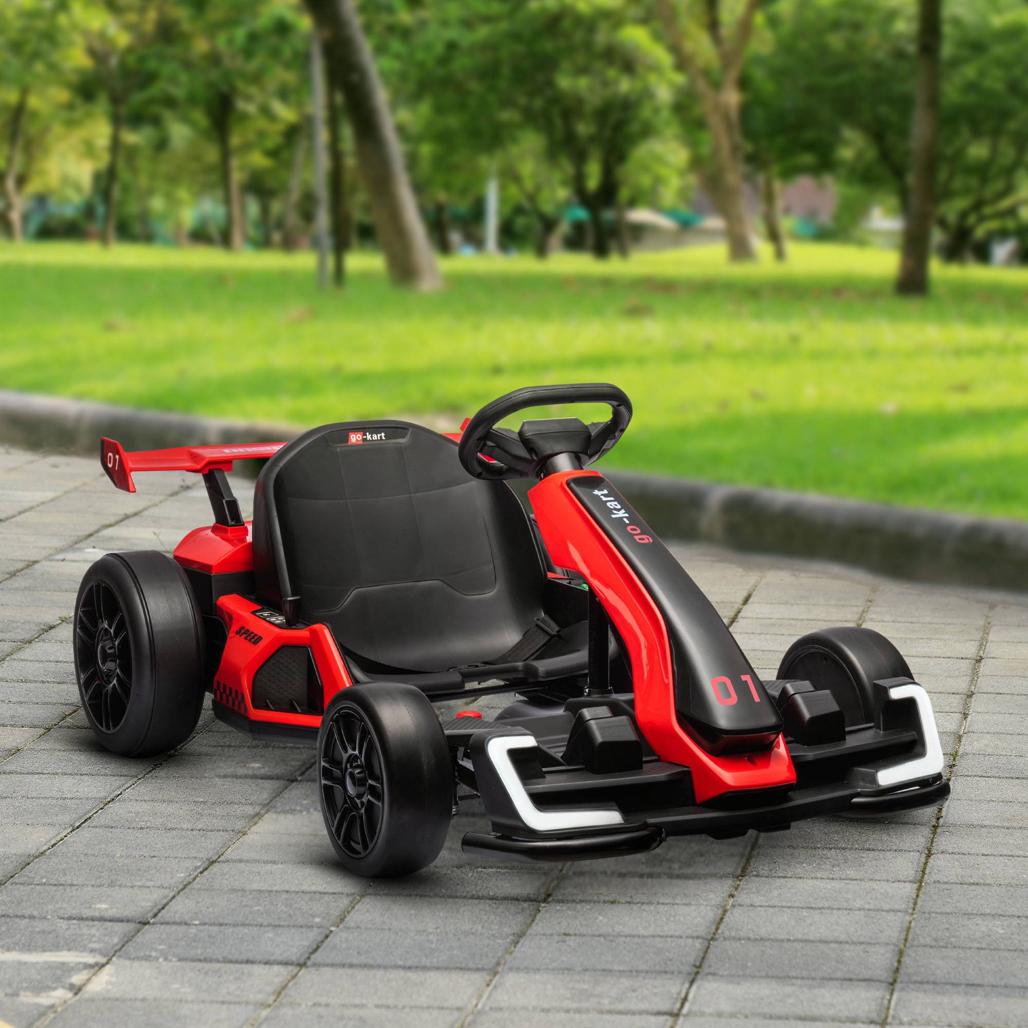 Sans Marque - Kart électrique enfants moteur 2x150W batterie 24V 120x76x53,5 cm rouge - Image 4