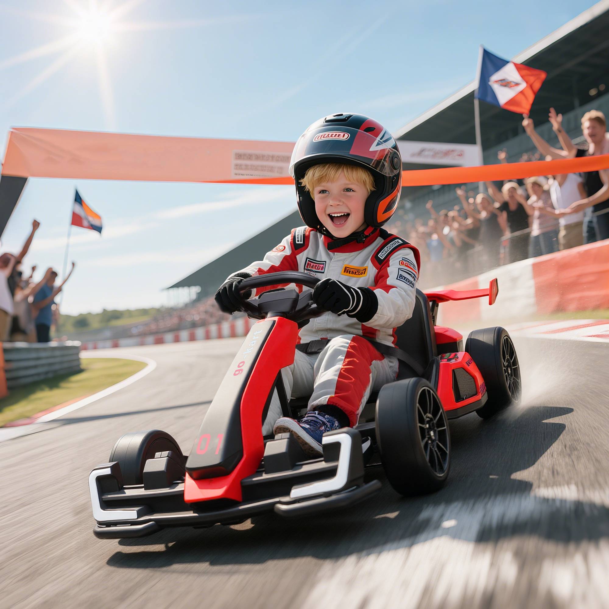 Sans Marque - Kart électrique enfants moteur 2x150W batterie 24V 120x76x53,5 cm rouge - Image 3