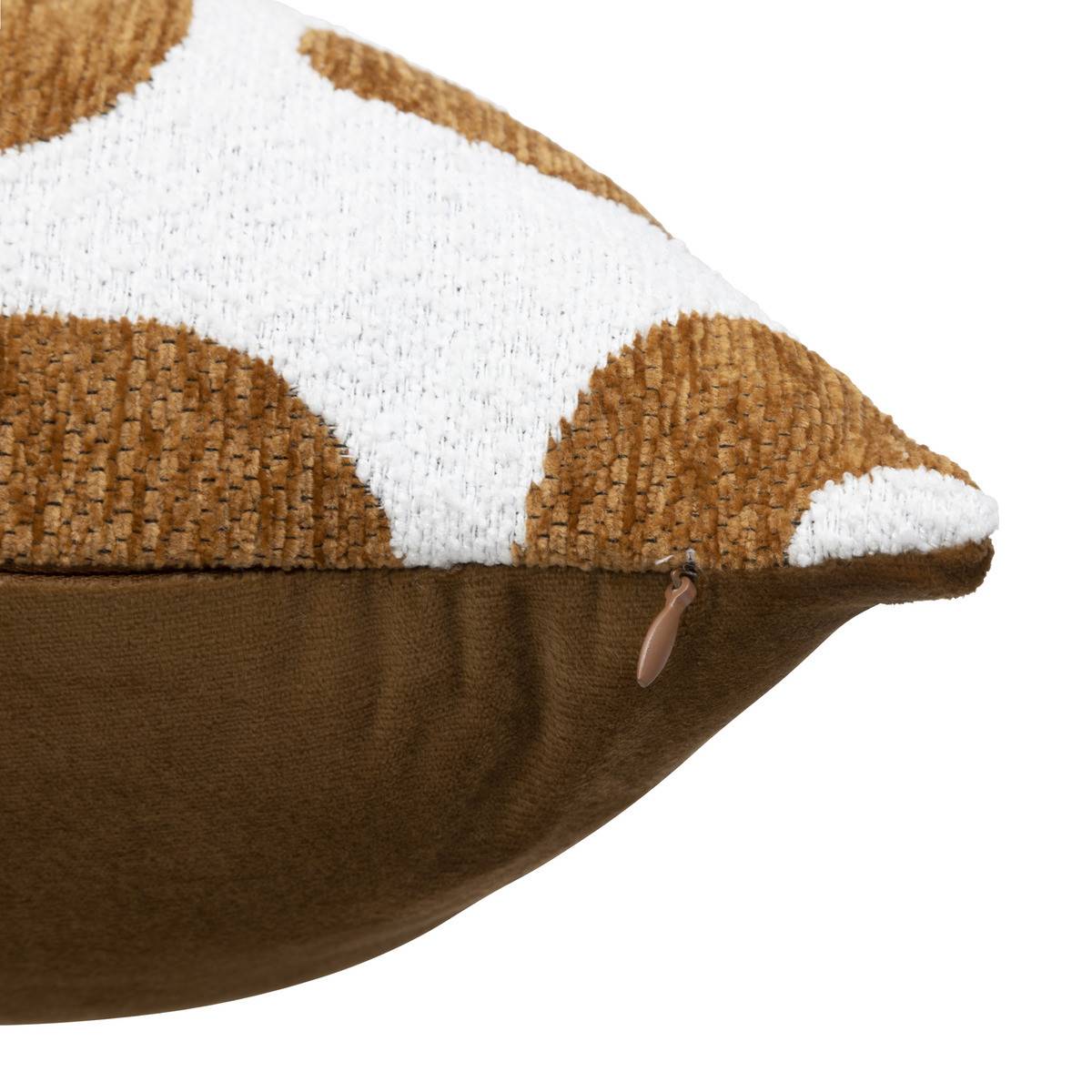 Atmosphera - Coussin décoratif jacquard chenille Marron Caramel 40 x 40 cm - Imagen 3