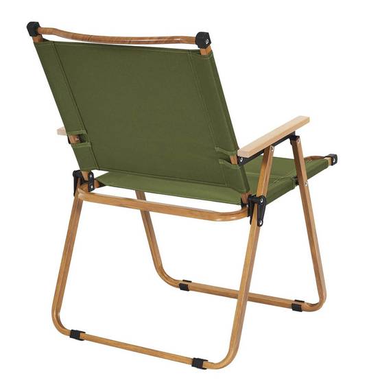 Chaise Pliante de Camping en Métal imitation bois et Toile Verte - KAMPA - Image 8