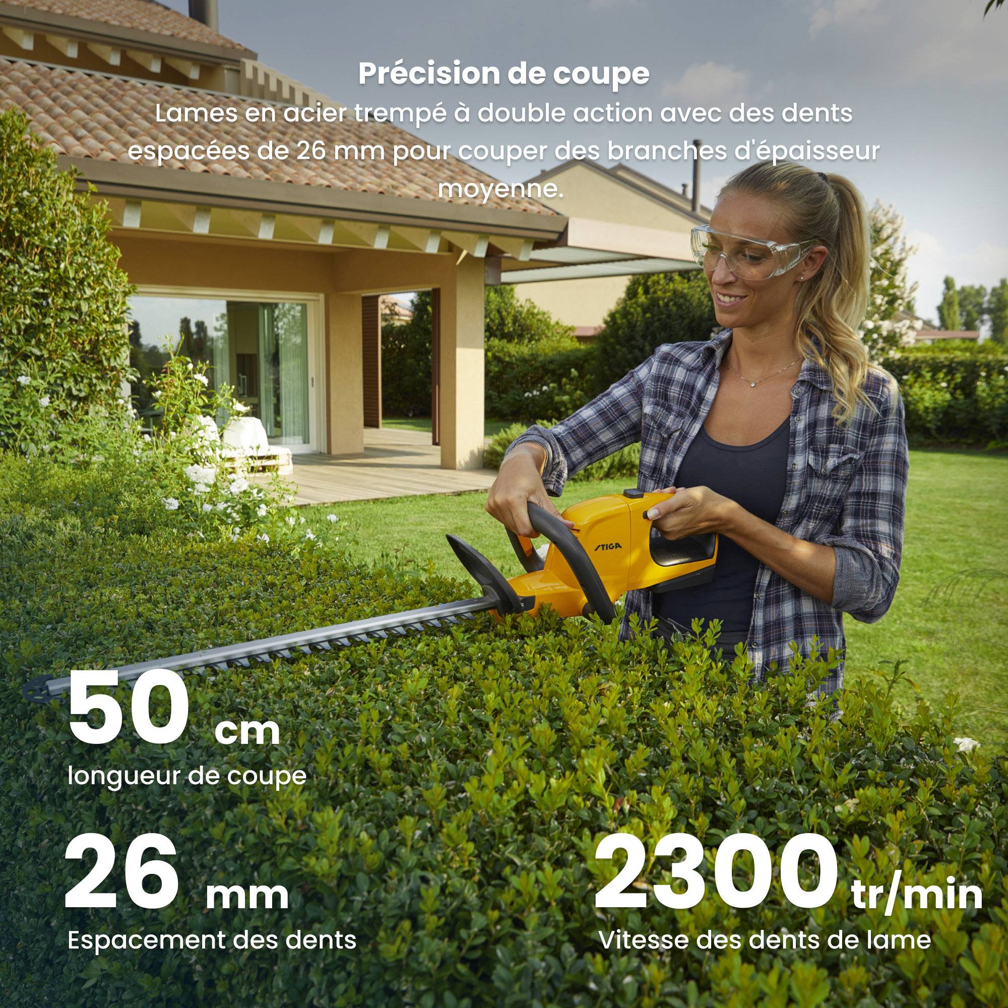 Stiga - Kit taille-haie HT 100e sans fil, lame 54 cm, poignée pivotante, batterie 20V 2Ah - STIGA - Image 5